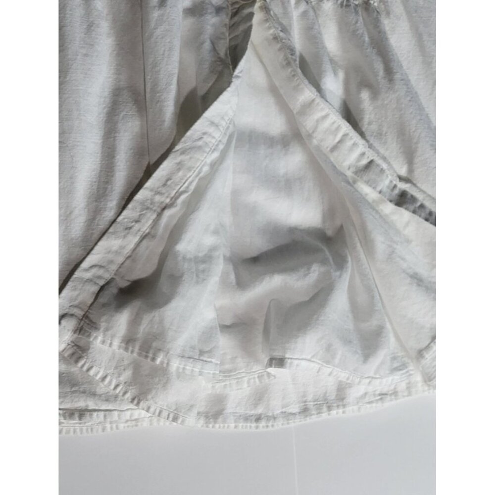 Urban Outfitters White Button-Front Tiered Midi Dress Adjustable Tie Straps XS - Picture 9 of 13